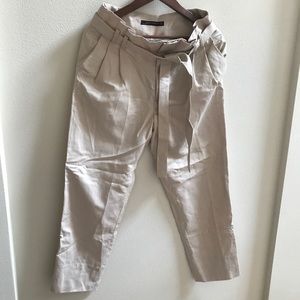 Zara Woman Tapered High Waisted Cropped Pants Sz M